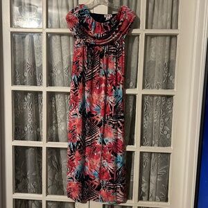 Women’s Three Pink Hearts Trixxi Floral Bohemian Strapless Summer Maxi Dress